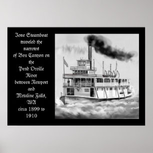 Ione Steamboat circa Originalvorlage 1899 bis 1910 Poster