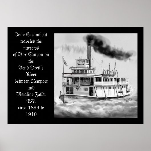 Ione Steamboat Original-Kunstwerk von 1899 bis 191 Poster (Vorne)