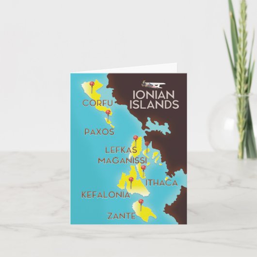 Ionische Inseln Karte Poster. (Vorderseite)