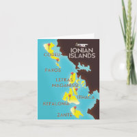 Ionische Inseln Karte Poster.