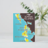 Ionische Inseln Karte Poster. (Stehend Vorderseite)