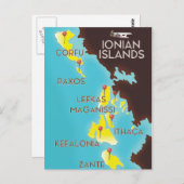 Ionische Inseln Karte Poster. (Vorne/Hinten)
