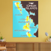 Ionische Inseln Karte Poster. Leinwanddruck (Insitu (Wohnzimmer))