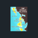 Ionische Inseln Karte Poster. Leinwanddruck<br><div class="desc">Ionische Inseln,  Griechenland ,  Karte Poster Druck.</div>