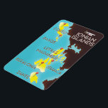 Ionische Inseln Karte Poster. Magnet<br><div class="desc">Ionische Inseln,  Griechenland ,  Karte Poster Druck.</div>