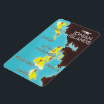 Ionische Inseln Karte Poster. Magnet<br><div class="desc">Ionische Inseln,  Griechenland ,  Karte Poster Druck.</div>