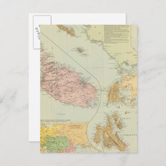 Ionische Inseln, Malta Postkarte (Vorne/Hinten)