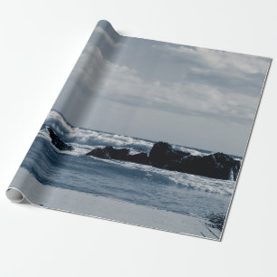 Ionisches Meer, das durch schäumende Wellen aufger Geschenkpapier