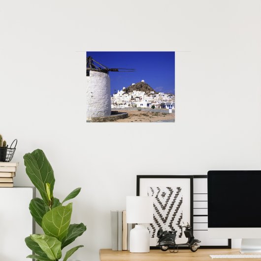 Ios, Griechenland. Die hübsche und knusprige, weiß Poster (Heimbüro)