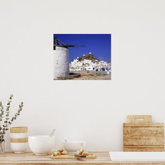 Ios, Griechenland. Die hübsche und knusprige, weiß Poster (Küche)