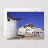 Ios, Griechenland. Die hübsche und knusprige, weiß Postkarte (Vorne/Hinten)