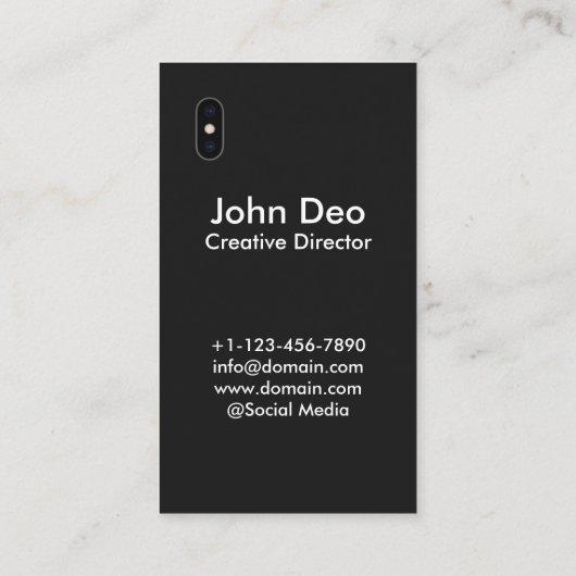 IOS inspirierte | iPhone X Geschäfts-Karte Visitenkarte (Rückseite)