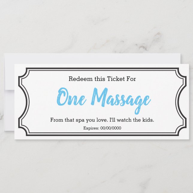 IOU Liebe Gift Ticket Eine Massage editierbar Himm (Vorderseite)