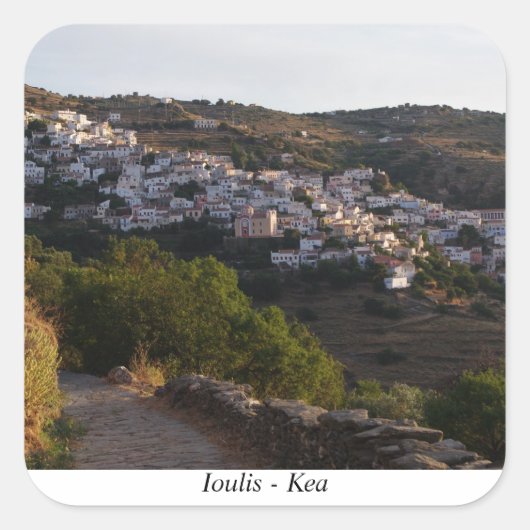 Ioulis - Kea Quadratischer Aufkleber (Vorderseite)