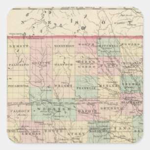 Iowa 2 quadratischer aufkleber
