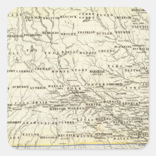 Iowa 5 quadratischer aufkleber (Vorderseite)