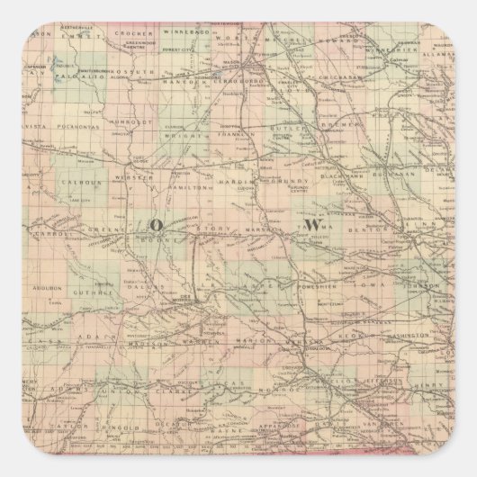 Iowa 6 quadratischer aufkleber (Vorderseite)