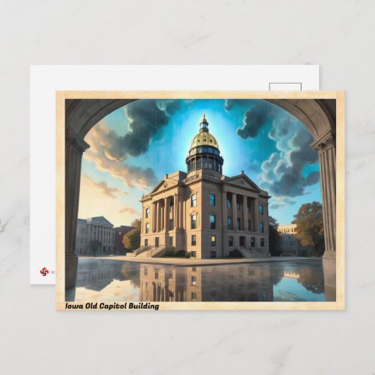 Iowa Alte Hauptstadt Gebäude Vintage Postkarte (Vorne/Hinten)