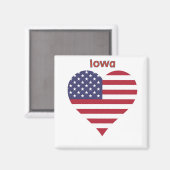 Iowa American Flag Herz Magnet (Vorderseite/Rückseite)