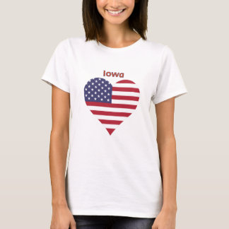 Iowa American Flag Herz T-Shirt