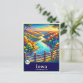 Iowa | Anime Style Cel Schattenkarte Postkarte (Stehend Vorderseite)