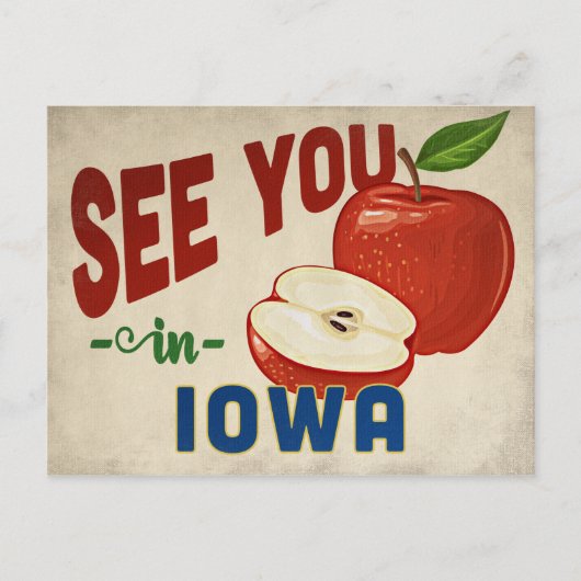 Iowa Apple - Vintage Travel Postkarte (Vorderseite)