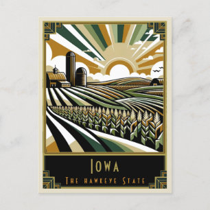 Iowa Art Deco Postkarte