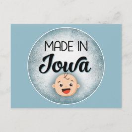 Iowa Baby Funny Blue New Boy Postcard Postkarte
