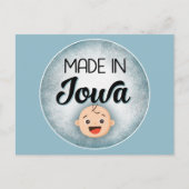 Iowa Baby Funny Blue New Boy Postcard Postkarte (Vorderseite)