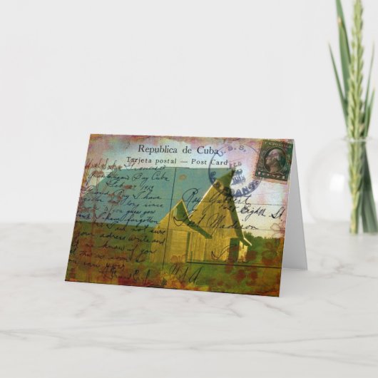 Iowa Barn, Vintage Postkartentextur Karte (Vorderseite)