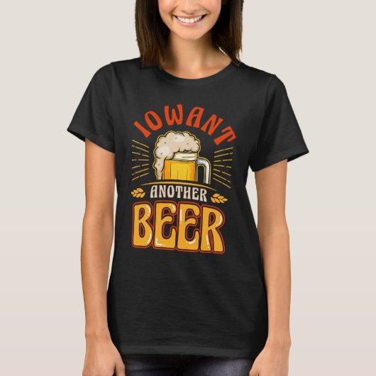 Iowa Beer Distressed Iowa Staat Karte T-Shirt (Vorderseite)