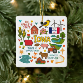 Iowa Benutzerdefinierte Familientrip Weihnachten Keramikornament