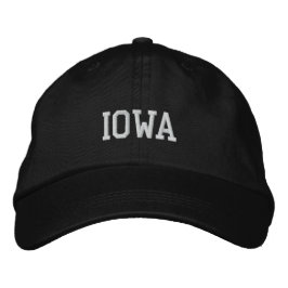 Iowa bestickte, anpassbare Cap Black Bestickte Kappe