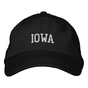 Iowa bestickte, anpassbare Cap Black Bestickte Kappe