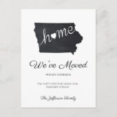 Iowa Chalkboard Staat Karte Verschieben Postkarte (Vorderseite)