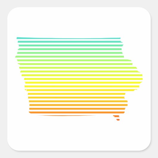 Iowa Chill Fade Quadratischer Aufkleber (Vorderseite)