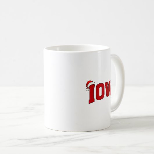 Iowa Christmas Santa Hat Retro Throwback Souvenir Kaffeetasse (VorderseiteRechts)