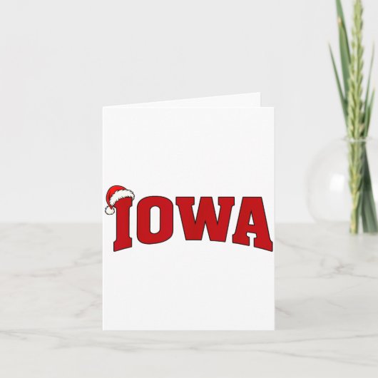 Iowa Christmas Santa Hat Retro Throwback Souvenir Karte (Vorderseite)
