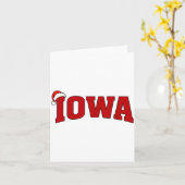 Iowa Christmas Santa Hat Retro Throwback Souvenir Karte (Gelbe Blume)
