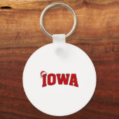 Iowa Christmas Santa Hat Retro Throwback Souvenir  Schlüsselanhänger (Vorderseite)