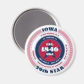 Iowa Circle Typografie Souvenir Magnet (Vorderseite/Rückseite)