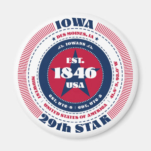 Iowa Circle Typografie Souvenir Magnet