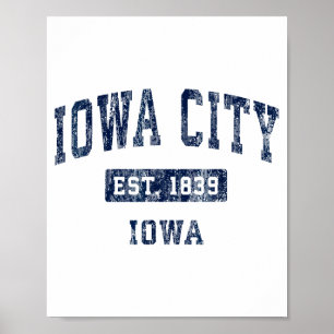 Iowa City Iowa Ia Vintage Etablierte Sportdesig Poster