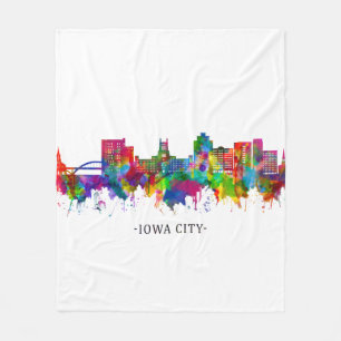 Iowa City Iowa Skyline Fleecedecke