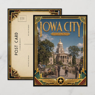 Iowa City Iowa Vintage Art Deco Goldenes Zeitalter Postkarte