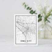 Iowa City Map Feiertagspostkarte (Stehend Vorderseite)