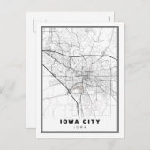 Iowa City Map Feiertagspostkarte (Vorne/Hinten)