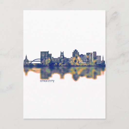 Iowa City Skyline Feiertagspostkarte (Vorderseite)
