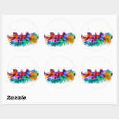 Iowa City Skyline Runder Aufkleber (Blatt)