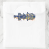 Iowa City Skyline Runder Aufkleber (Tasche)